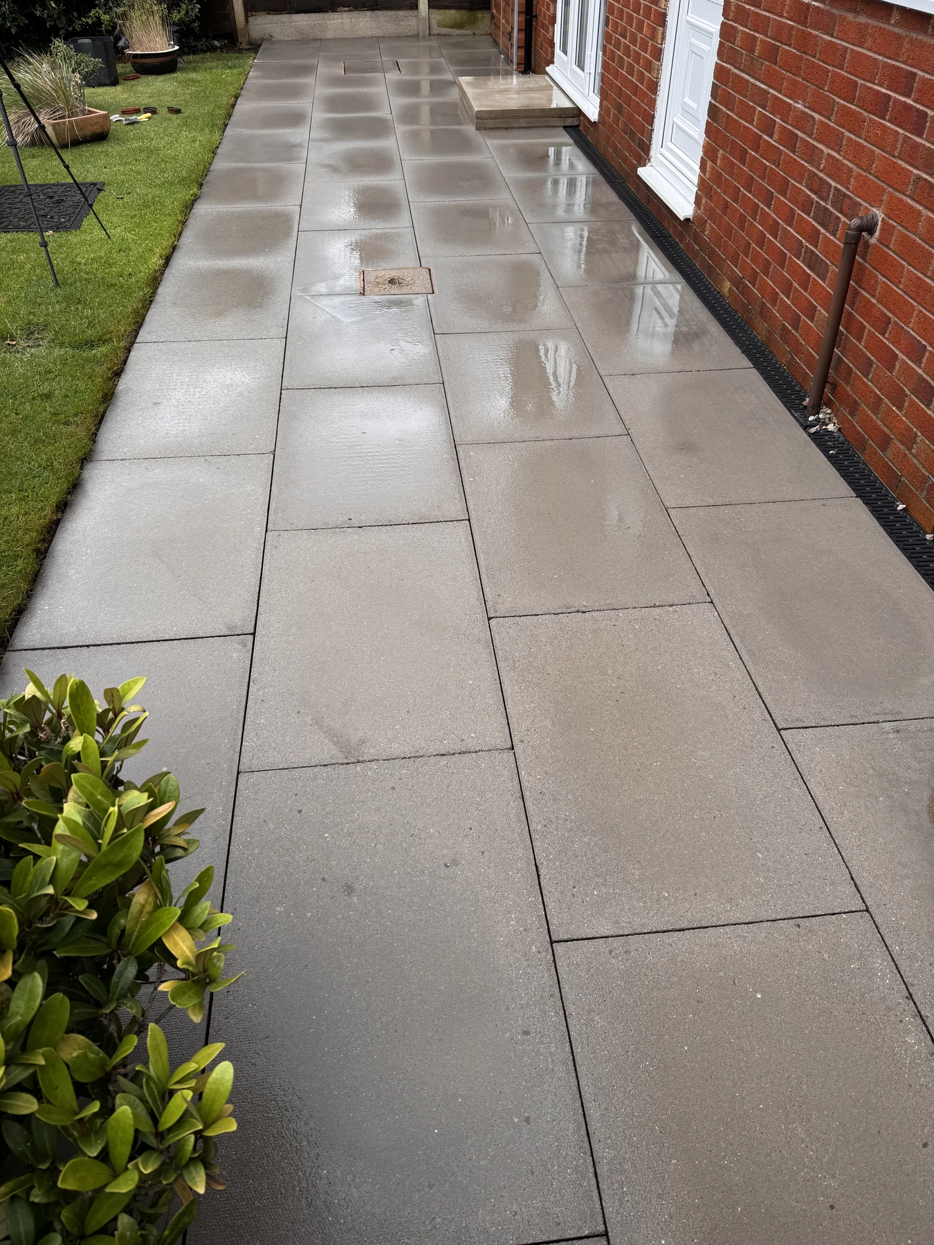 The same patio after professional pressure washing
